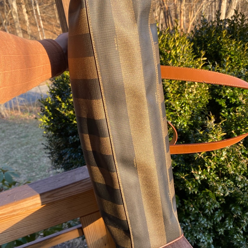 Fendi Pequin Striped shoulder Tote Bag - Picture 5 of 14